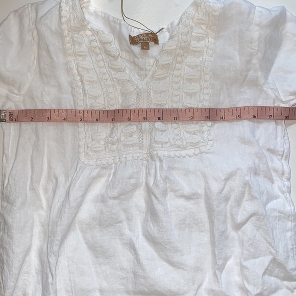 NWT White Linen Lace Boho Blouse Top By Carla Conti. - Picture 8 of 9